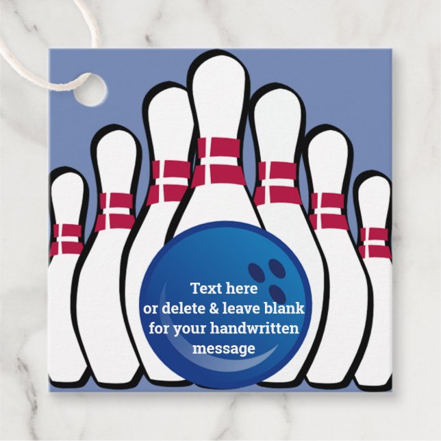 Bowling Design Favour Card Tags (Front)