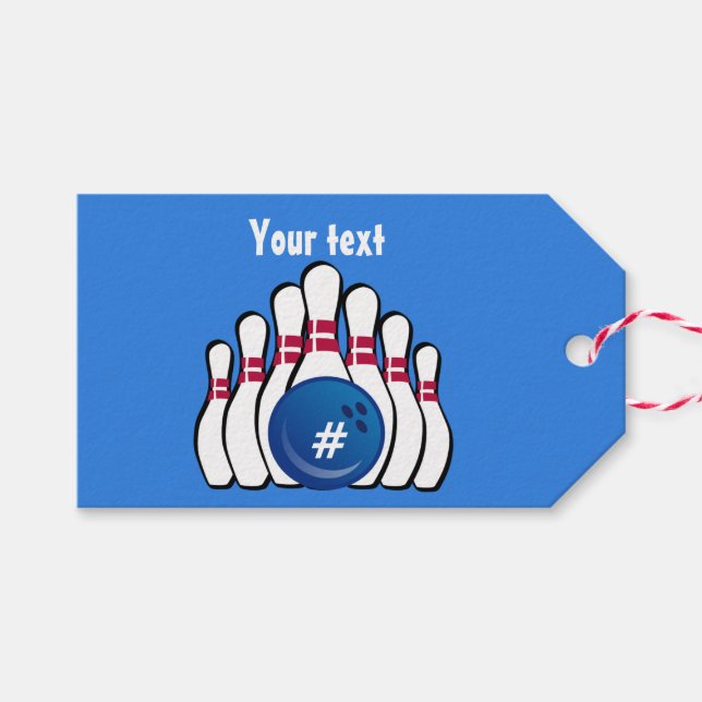 Bowling Design Gift Tags (Front (Horizontal))