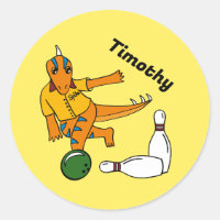 Bowling Dinosaur Cartoon Personalised Bowlers