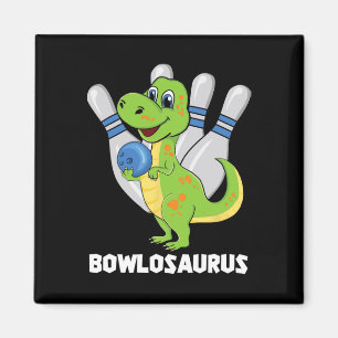 Bowling Dinosaur T-rex Bowlosaurus Player Party Ki Magnet