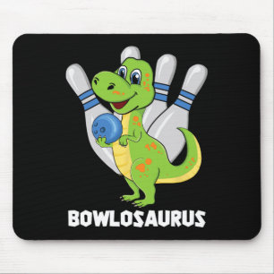 Bowling Dinosaur T-rex Bowlosaurus Player Party Ki Mouse Pad