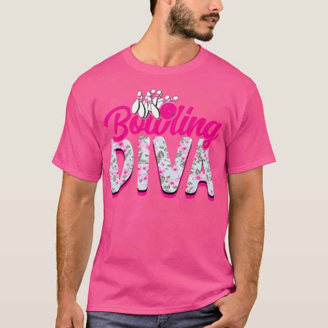 Bowling Diva Funny Women'S Bowling Lover Bowler T-Shirt (Front)