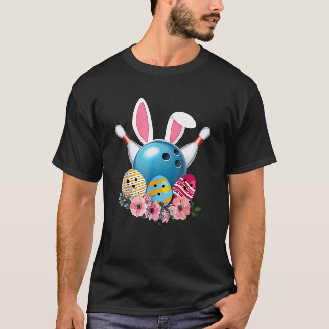 Bowling Easter Bunny Egg 2022 Rabbit Flowers Pasch T-Shirt (Front)