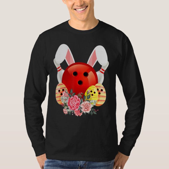 Bowling Easter Bunny Egg 2022 Rabbit Flowers Pasch T-Shirt (Front)