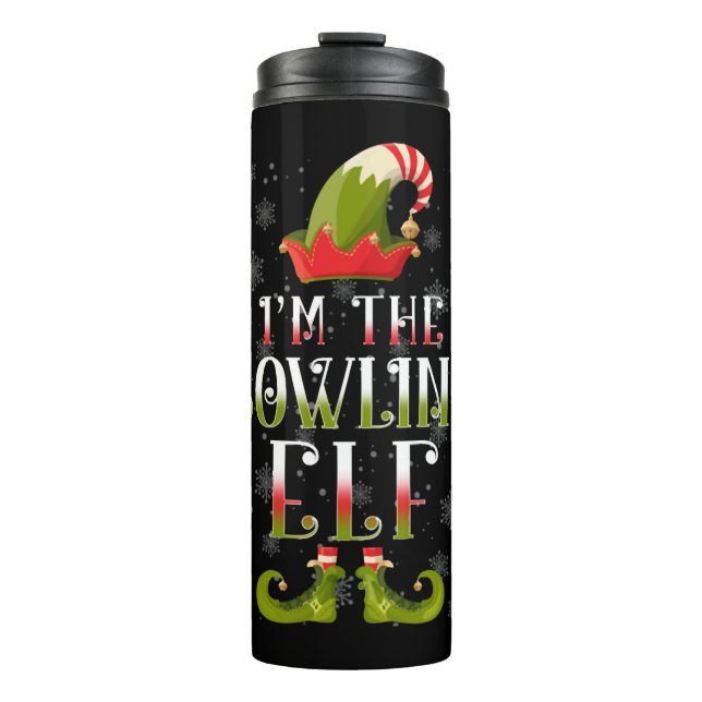 Bowling Elf Christmas Thermal Tumbler (Front)