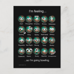 Bowling Emotions Poster Postcard