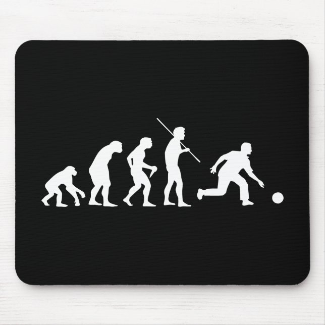 Bowling Evolution from Man to Bowler Mouse Pad (Front)