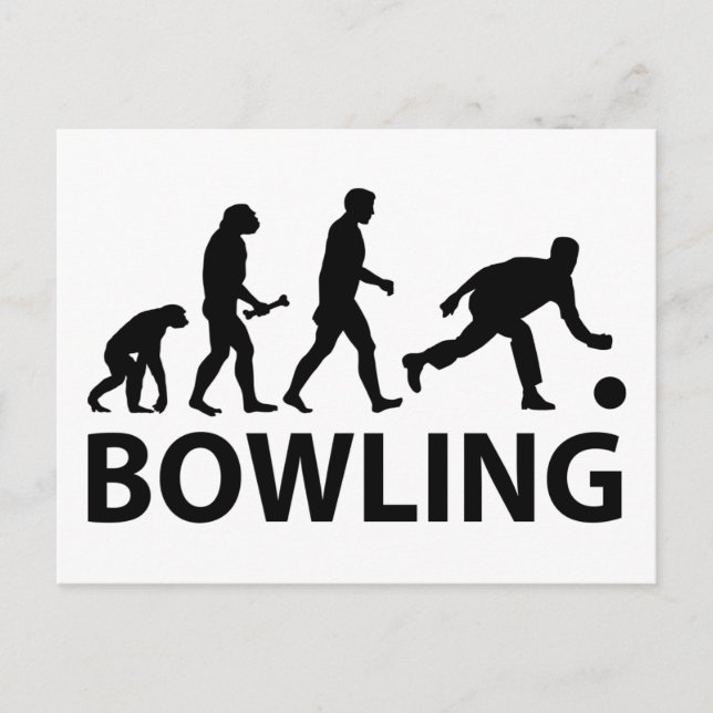 Bowling Evolution Postcard (Front)