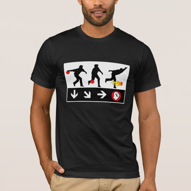bowling fireball throw gaming T-Shirt (Front)