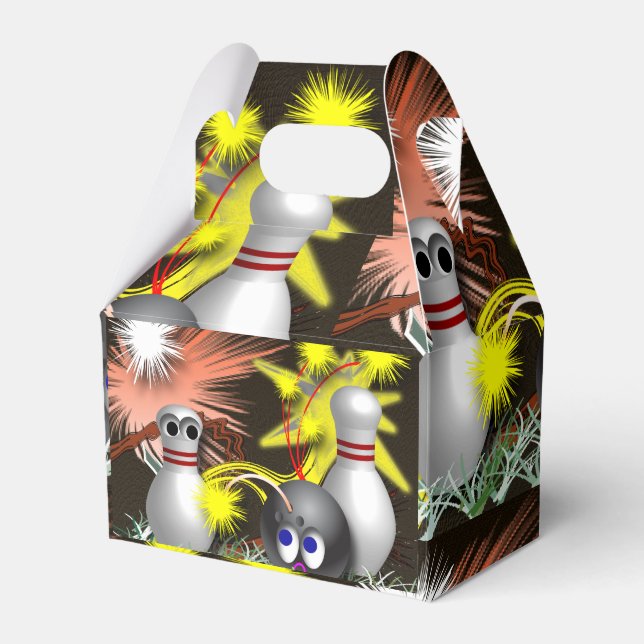 Bowling fireworks celebration favour box (Front Side)