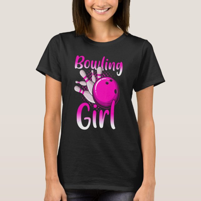 Bowling   For Kids Cool Bowler Girls Birthday Part T-Shirt (Front)
