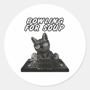 Bowling For Soup Music Cat Style Classic Round Sticker