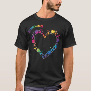 Bowling For Women Retro Bowling Love Rainbow T-Shirt