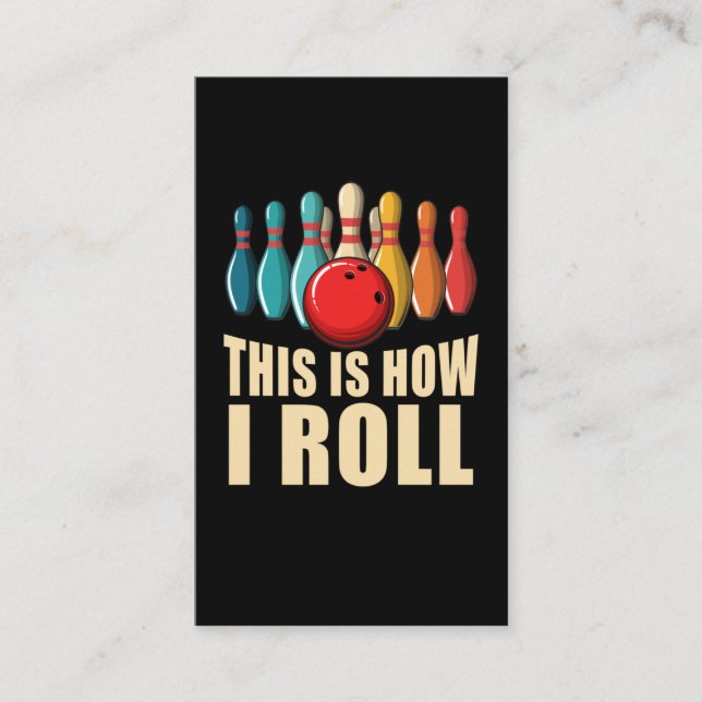 Bowling Fun Strike Lover Retro Business Card (Front)