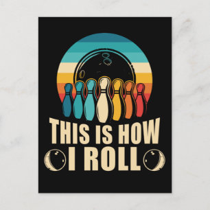 Bowling Fun Strike Lover Retro Postcard
