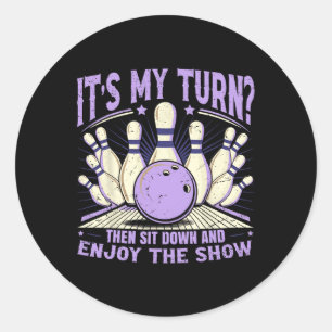 Bowling Funny Bowler Women Classic Round Sticker