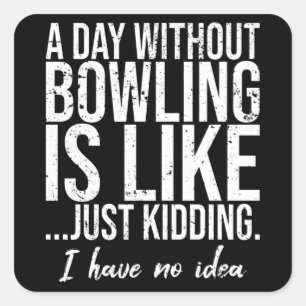 Bowling funny sports gift idea square sticker