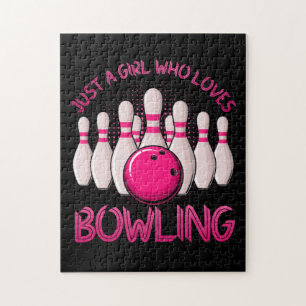 Bowling Gift For Girls Women Bowling Game Bowlers Jigsaw Puzzle