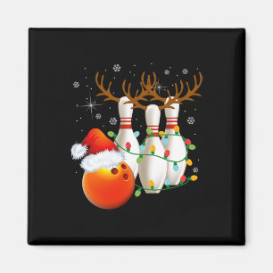 Bowling Gifts Christmas Bowling Santa Hat Christma Magnet