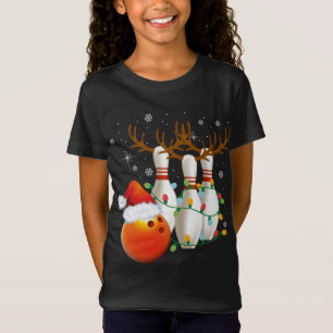 Bowling Gifts Christmas Bowling Santa Hat Christma T-Shirt