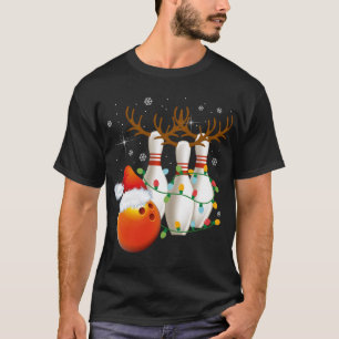 Bowling Gifts Christmas Bowling Santa Hat Christma T-Shirt