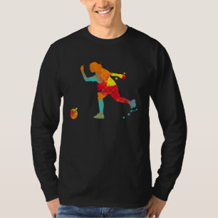 Bowling Girl Ball Pin Bowler Strike Bowling Team B T-Shirt