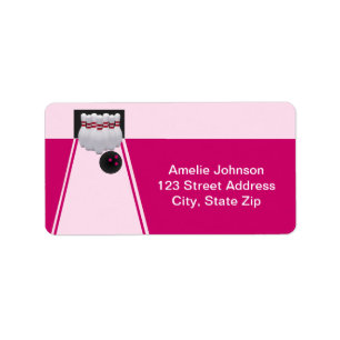 Bowling Girl Birthday Address Label