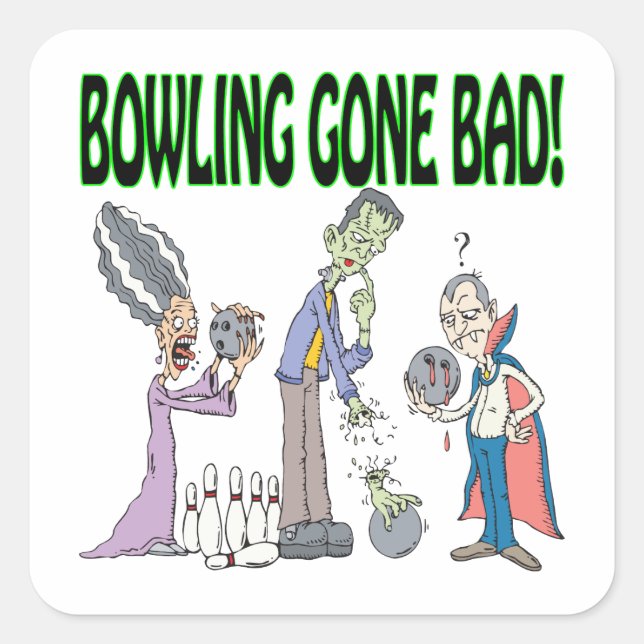 Bowling Gone Bad Square Sticker (Front)