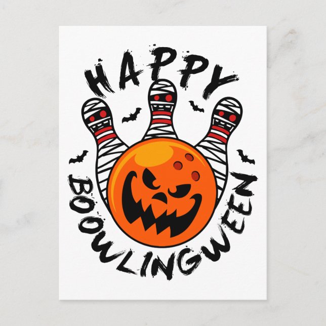Bowling Halloween Bowler Happy Bowlingween Postcard (Front)
