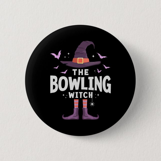 Bowling Halloween Witch Matching Costume  6 Cm Round Badge (Front)
