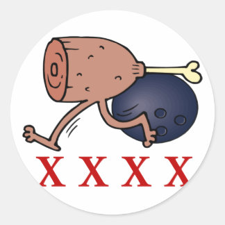 Bowling Hambone Classic Round Sticker