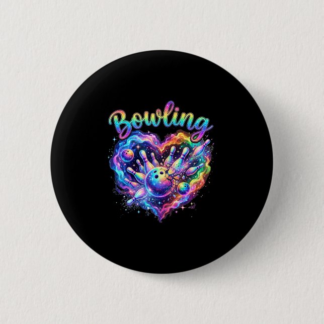 Bowling heart colourful bowling pin lovers bowler (Front)