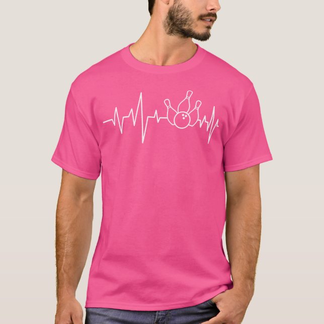 Bowling Heartbeat Bowling Bowler T-Shirt (Front)