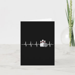 Bowling Heartbeat Funny Bowler League Team Gift Me Card