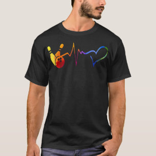 Bowling Heartbeat Tie Dye Colourful Bowling Game T-Shirt