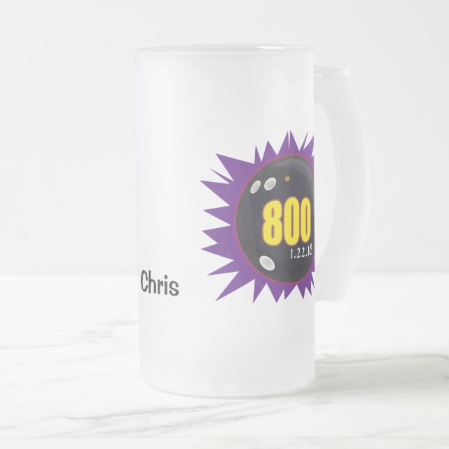 Bowling High Honours, 800 Series, Purple, Frosted Glass Beer Mug (Front Right)