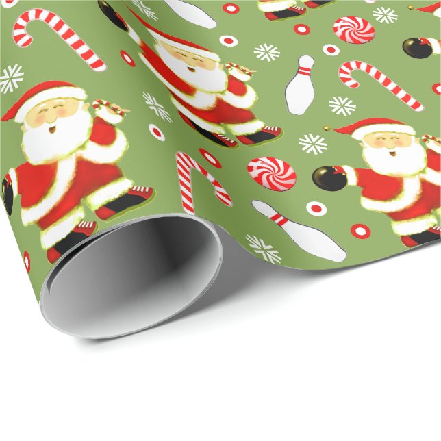 Bowling Holiday Gift Wrapping Paper (Roll Corner)