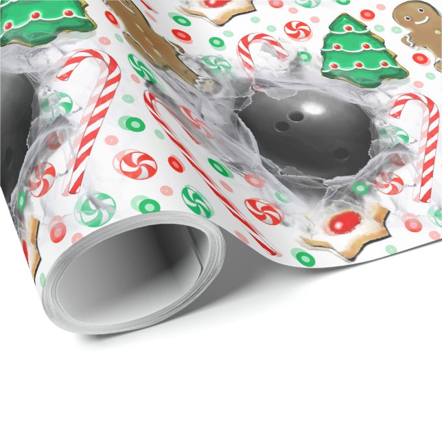 Bowling Holiday Gift Wrapping Paper (Roll Corner)