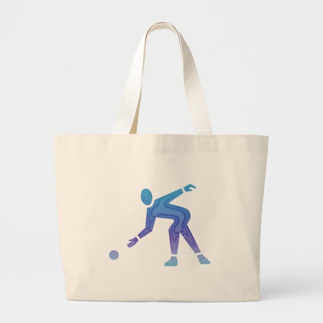 Bowling in Blue Large Tote Bag (Front)