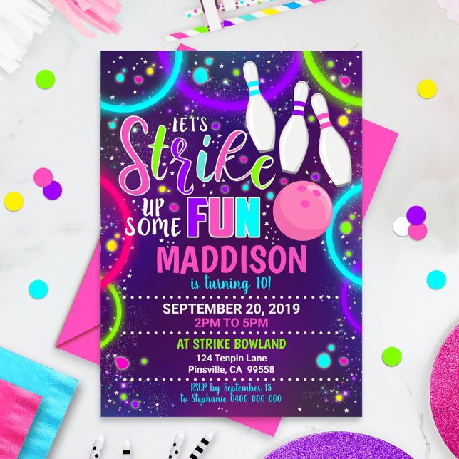 Bowling Invitation Bowling Birthday Strike (Creator Uploaded)