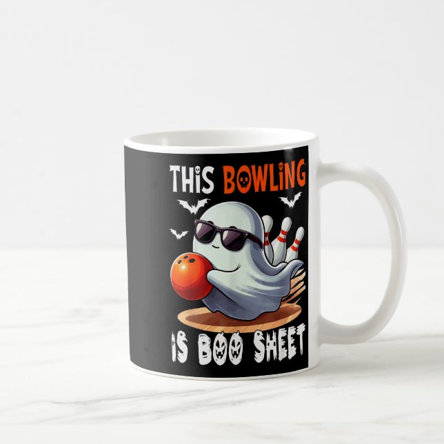 Bowling Is Boo Sheet Halloween Costume Player Team Coffee Mug (Right)