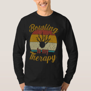 Bowling Is My Therapy Retro Bowling T-Shirt