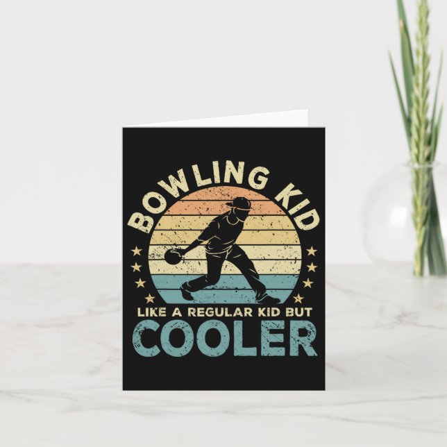 Bowling Kid Bowling Player Funny  Card (Front)
