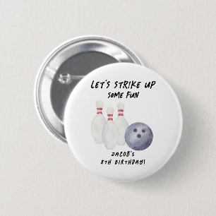 Bowling Kids Birthday Party 6 Cm Round Badge