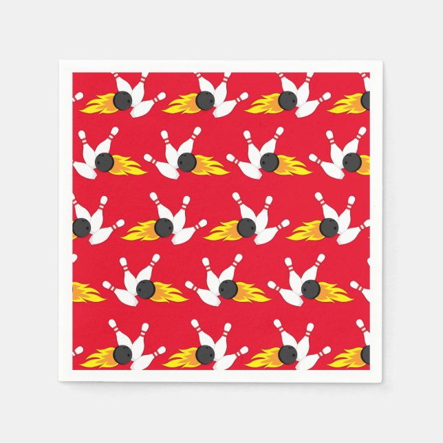Bowling Kids Birthday Party Cute Sports  Napkin (Front)