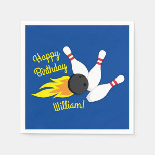 Bowling Kids Birthday Party Cute Sports Napkins