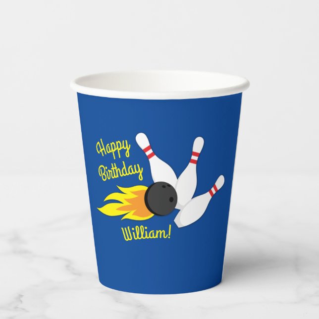 Bowling Kids Birthday Party Cute Sports  Paper Cups (Back)