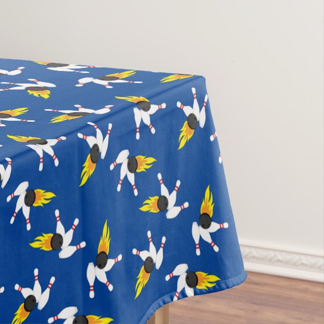 Bowling Kids Birthday Party Cute Sports  Tablecloth (In Situ)