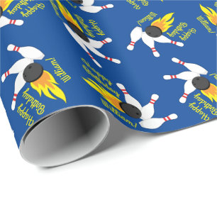 Bowling Kids Birthday Party Cute Sports Wrapping Paper
