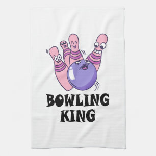 Bowling King Childrens Birthday Party Tea Towel